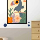 Ilustración infantil personalizada para decorar una habitación de bebé