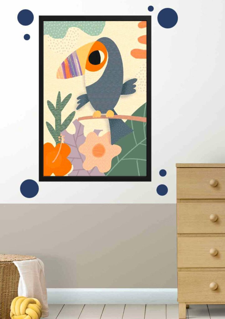 Ilustración infantil personalizada para decorar una habitación de bebé